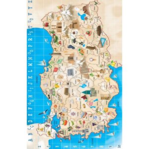 Türkiye Haritası Desenli Eğitici Çocuk Halısı – Kaymaz Tabanlı Yıkanabilir Dijital Baskı