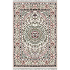 Pembe Tonlarda İran Motifli Halı Dijital Baskılı Kaymaz Tabanlı Yıkanabilir Leke Tutmaz Antibakteriyel