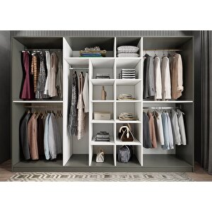 Life Yedi Kapaklı Gardırop Antrasit&beyaz G.y.l_6_315cm 315 cm