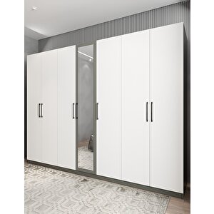 Life Yedi Kapaklı Gardırop Antrasit&beyaz G.y.l_6_280cm 280 cm