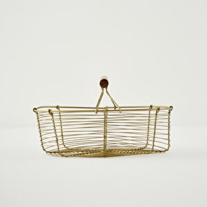 Flora Dekoratif Sepet Gold (29x20x20 Cm) Gold