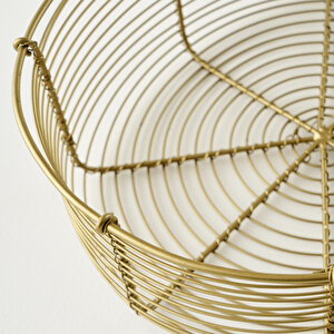 Flora Dekoratif Sepet Gold (29x20x20 Cm) Gold