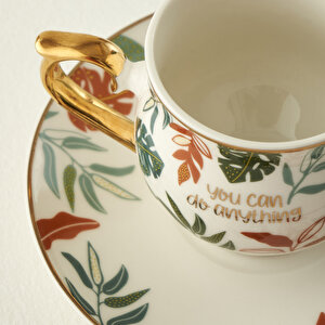 Leaf Porselen 2'li Kahve Fincanı Seti (120 Cc) Çok Renkli