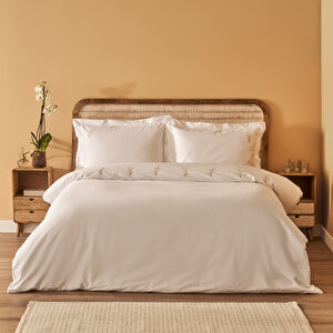 %100 Pamuk Saten Exclusive King Size Nevresim Takımı Beyaz (240x220 Cm) Beyaz