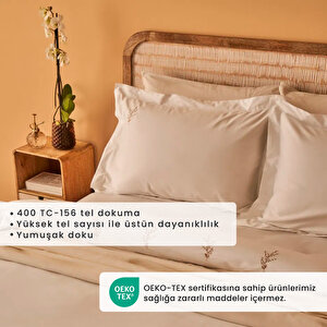 %100 Pamuk Saten Exclusive King Size Nevresim Takımı Beyaz (240x220 Cm) Beyaz