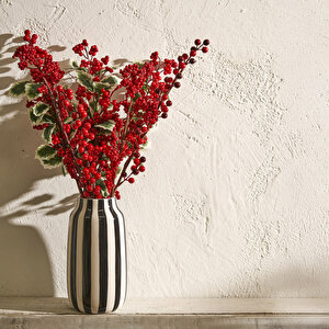 Rise Stoneware Vazo Siyah-beyaz (14x14x26 Cm) Siyah-beyaz