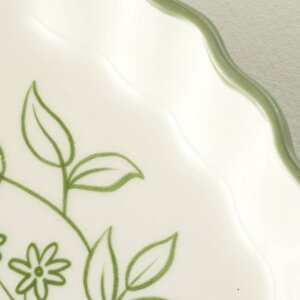 Floral Stoneware Fırın Kabı Beyaz (26x5 Cm) Beyaz