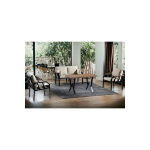 Nergiz 2 1 1 Masa Bahçe Balkon Mobilyası Vizon