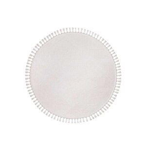 Rölyef Aden Daire Gri Kaymaz Taban Kesme Halı Pon Pon