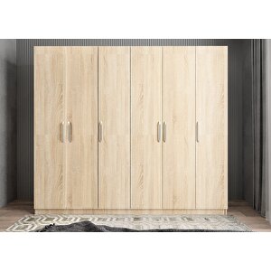 Eko Süper 6 Kapaklı Gardırop Meşe G.a.s.e_4_208cm 208 cm