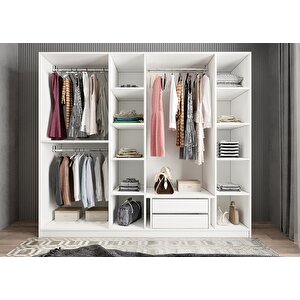 Süper 6 Kapaklı Gardırop Beyaz G.a.s_1_180cm 180 cm