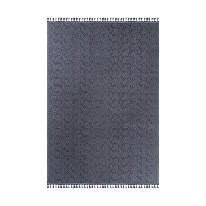 Oslo Vl Premium Yıkanabilir Kaymaz Tabanlı Saçaklı Kesme Rulo Halı Yolluk Antrasit 4001