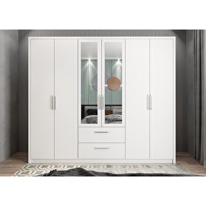 Harika 6 Kapaklı Gardırop Beyaz G.a.h_1_215cm 215 cm