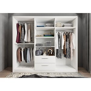 Harika 6 Kapaklı Gardırop Beyaz G.a.h_1_215cm 215 cm