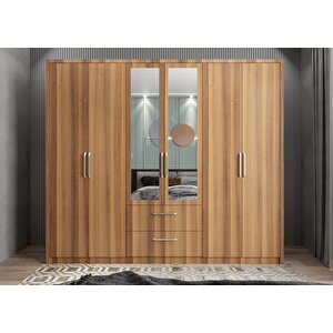 Harika 6 Kapaklı Gardırop Ceviz G.a.h_5_215cm 215 cm