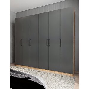 Eko Süper 6 Kapaklı Gardırop Çam&antrasit G.a.s.e_8_180cm 180 cm