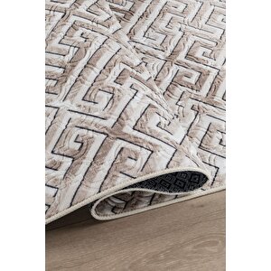 Olivia Vl Iskandinav Halı Premium Kalite Oturma Odası, Mutfak, Antre, Koridor Halısı 7008 Krem 80x450 cm