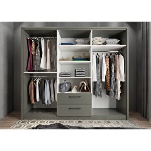 Harika 6 Kapaklı Gardırop Antrasit G.a.h_2_247cm 247 cm