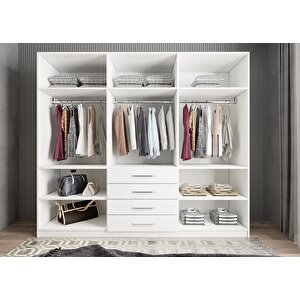 Trend 6 Kapaklı Gardırop Beyaz G.a.t_1_240cm 240 cm