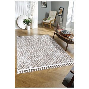 Olivia Vl Iskandinav Halı Premium Kalite Oturma Odası, Mutfak, Antre, Koridor Halısı 7008 Krem 150x400 cm