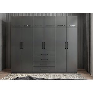 Trend 6 Kapaklı Gardırop Antrasit G.a.t_2_240cm 240 cm