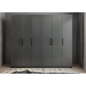 Eko Süper 6 Kapaklı Gardırop Antrasit G.a.s.e_2_180cm 180 cm