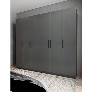 Eko Süper 6 Kapaklı Gardırop Antrasit G.a.s.e_2_180cm 180 cm