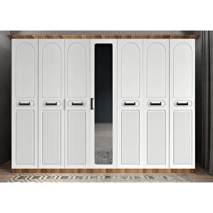 Membran Life Yedi Kapaklı Gardırop Ceviz&beyaz G.y.m.l_4_280cm 280 cm