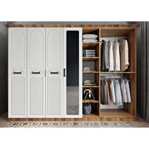 Membran Life Yedi Kapaklı Gardırop Ceviz&beyaz G.y.m.l_4_280cm 280 cm