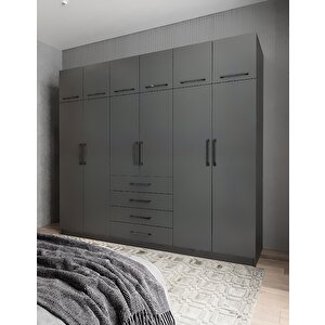 Trend 6 Kapaklı Gardırop Antrasit G.a.t_2_208cm 208 cm