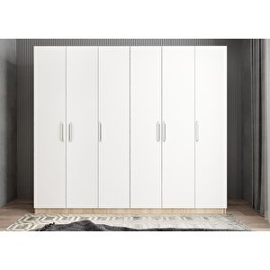 Eko Süper 6 Kapaklı Gardırop Meşe&beyaz G.a.s.e_7_180cm 180 cm