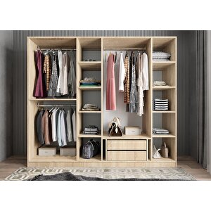 Eko Süper 6 Kapaklı Gardırop Meşe&beyaz G.a.s.e_7_180cm 180 cm