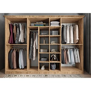 Membran Life Yedi Kapaklı Gardırop Çam&beyaz G.y.m.l_3_280cm 280 cm