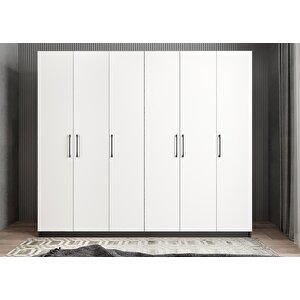 Eko Süper 6 Kapaklı Gardırop Antrasit&beyaz G.a.s.e_6_180cm 180 cm