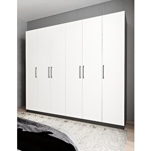 Eko Süper 6 Kapaklı Gardırop Antrasit&beyaz G.a.s.e_6_180cm 180 cm