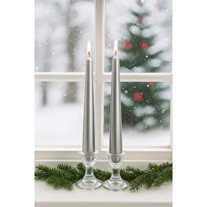 Waldern 4lü Uzun Gümüş Mum