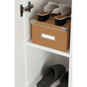 Kapaklı 5 Bölmeli Çok Amaçlı Dolap Çok Amaçlı Mutfak Dolabı Banyo Dolabı Buket Beyaz