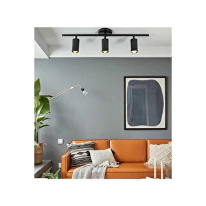 Spot 3lü Sıralı Siyah Renk Salon-mutfak-yatak Odası Ledli Avize