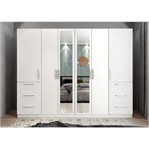 Yıldız Altı Kapaklı Gardırop Beyaz G.a.y_1_208cm 208 cm