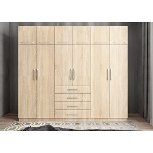 Trend 6 Kapaklı Gardırop Meşe G.a.t_4_208cm 208 cm