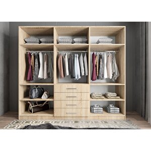 Trend 6 Kapaklı Gardırop Meşe G.a.t_4_208cm 208 cm