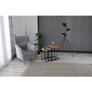 Üçlü Tekerli̇ Stati̇k Ayak Açik Cevi̇z Ahşap