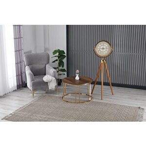 C Orta Gold Ayak Koyu Cevi̇z Ahşap