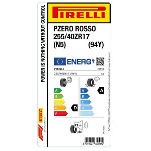 255/40r17 94y P Zero Rosso (n5) 2025 Yaz Lasti̇ği̇