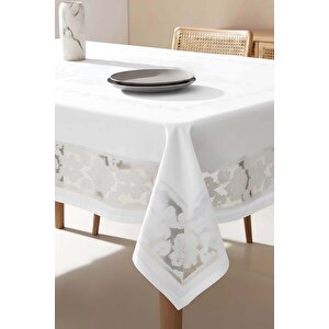 Jumbo Jakar Beyaz Sıvı İtici Leke Tutmaz Masa Örtüsü 160x220 Cm