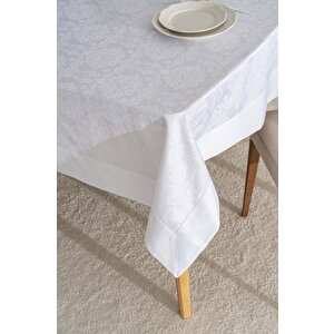 Damascus Beyaz Masa Örtüsü 160x220 Cm