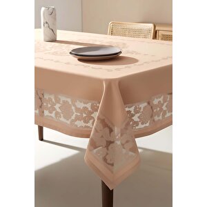 Jumbo Jakar Cappuccino Sıvı İtici Leke Tutmaz Masa Örtüsü 160x220 Cm