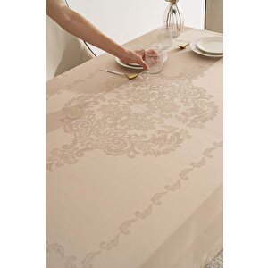 Jumbo Jakar Cappuccino Sıvı İtici Leke Tutmaz Masa Örtüsü 160x220 Cm