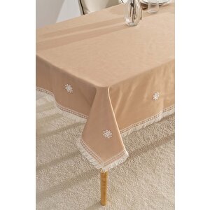 Silvio Somon Güpür Çiçekli Masa Örtüsü 160x220 Cm