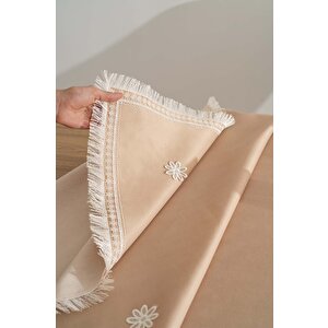 Silvio Somon Güpür Çiçekli Masa Örtüsü 160x220 Cm